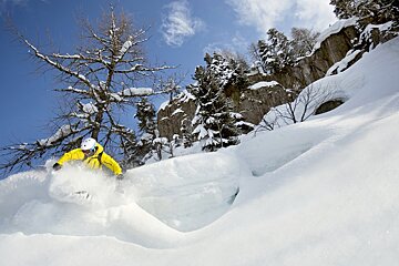 skier off piste in Chamonix